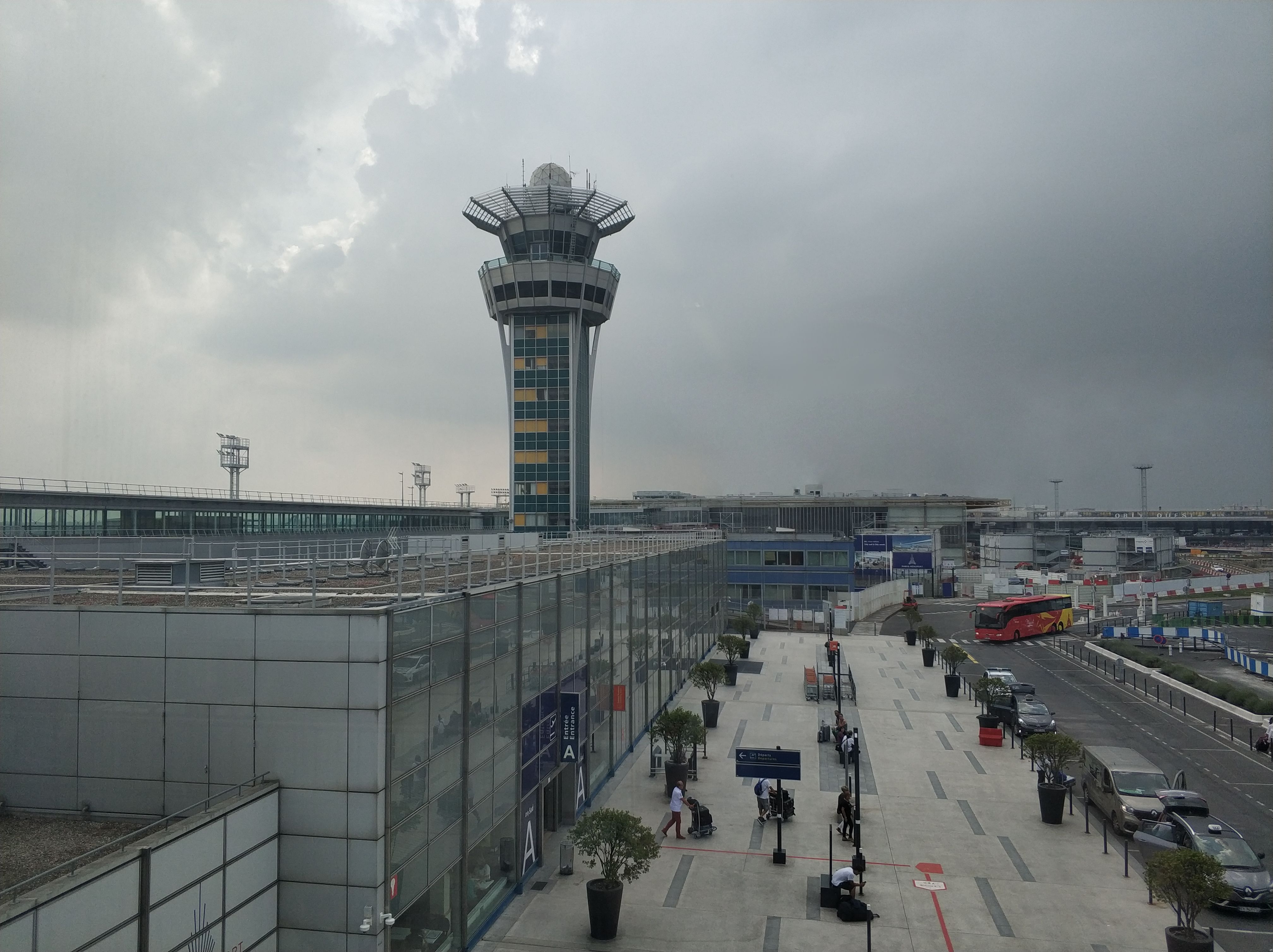 The control tower of Orly airport, viewed from the Orlyval station