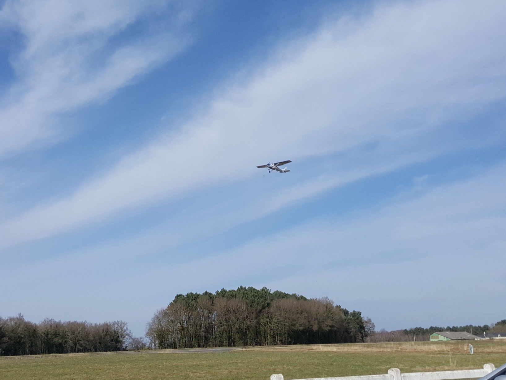 Above the runway